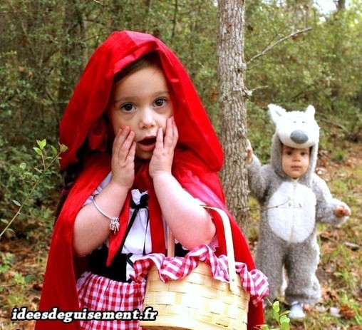 Déguisement à deux du chaperon rouge et grand méchant loup