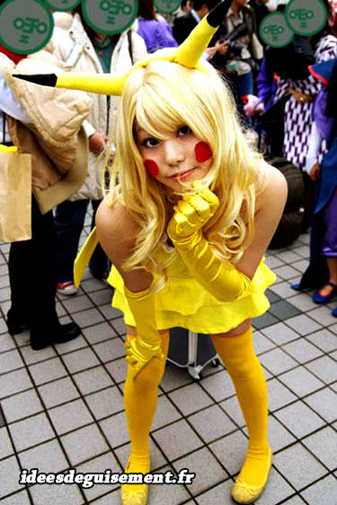 Pikachu sexy - Idees originales deguisement costume et cosplay dessin anime pokemon fait maison jaune