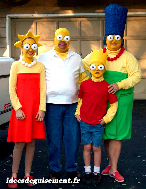 Déguisements colorés de la famille Simpson
