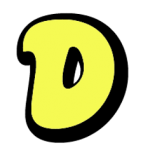 Lettre D jaune