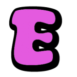 Fuchsia letter E