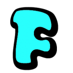 Turquoise letter F