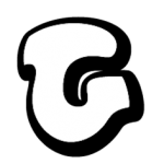 White letter G