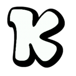 White letter K