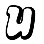 White letter U