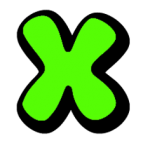 Green letter X