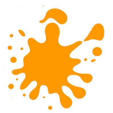 Salpicadura disfrazada de color naranja