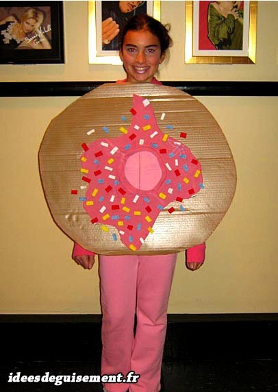 Déguisement carnaval de donut rose