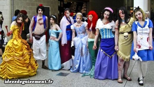 Déguisements de princesses Disney en Zombie