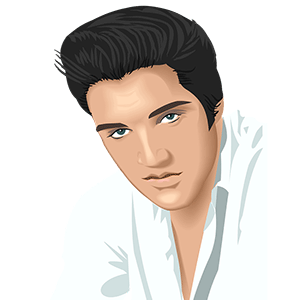 Elvis Presley effet dessin animé