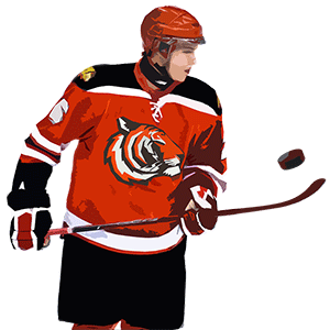 NHL hockey player cartoon effect